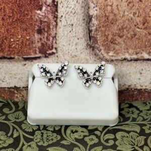 1.0 CTW Moissanite Butterfly Earrings 925 Sterling Silver